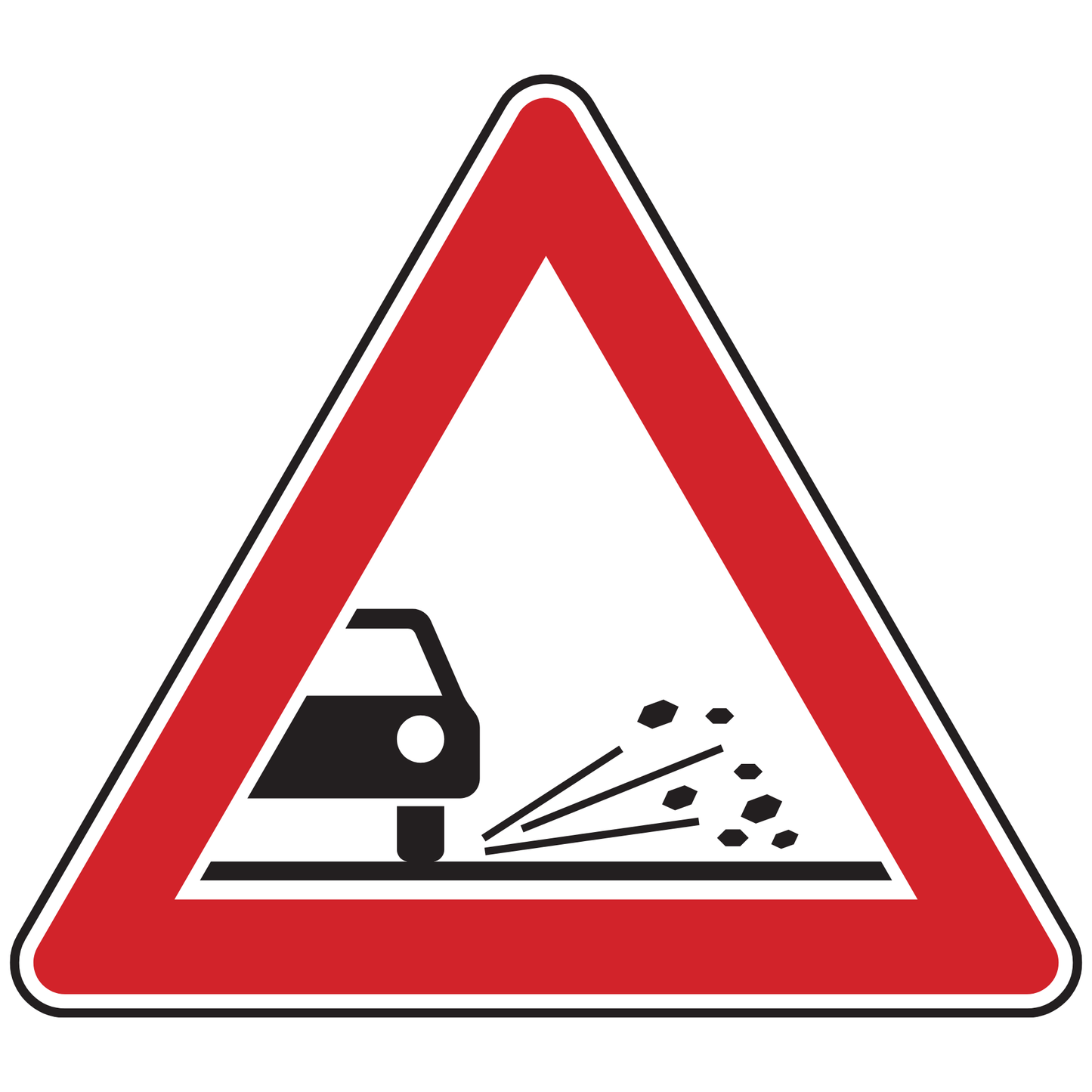 Verkehrszeichen „Splitt, Schotter“ - VZ 101-52