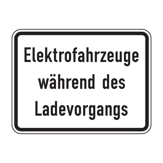 Verkehrszeichen "Elektrofahrzeuge während des Ladevorgangs frei" – VZ 1050-32