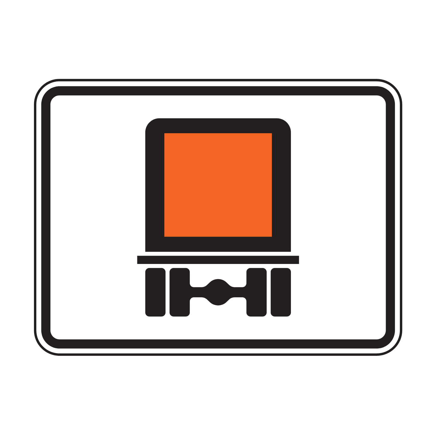 Verkehrszeichen "Nur kennzeichnungspflichtige Kraftfahrzeuge mit gefährlichen Gütern" – VZ 1052-30