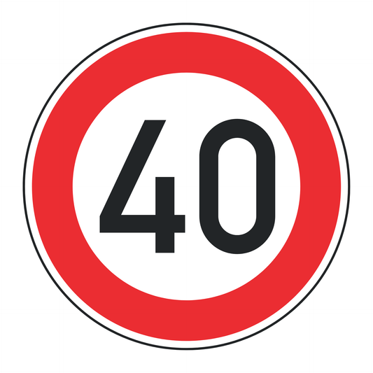 Verkehrszeichen "Zulässige Höchstgeschwindigkeit 40 km/h" - VZ 274-40