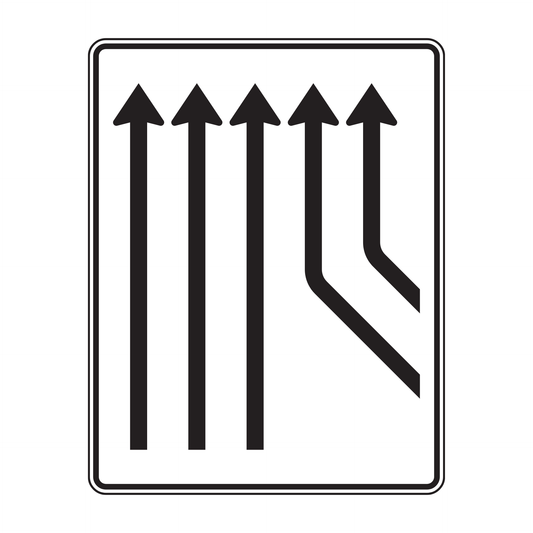 Verkehrszeichen "Zusammenführungstafel nach Zeichen 550-24" - VZ 550-24