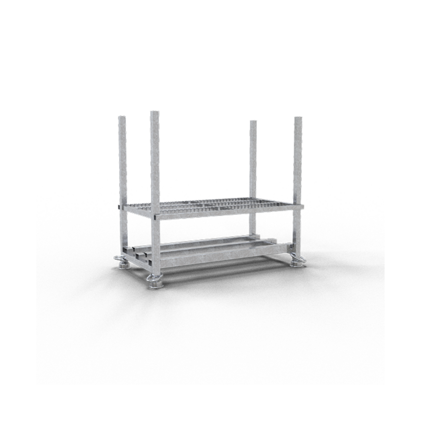 Lager- und Transportpalette für 108 Flachbaken