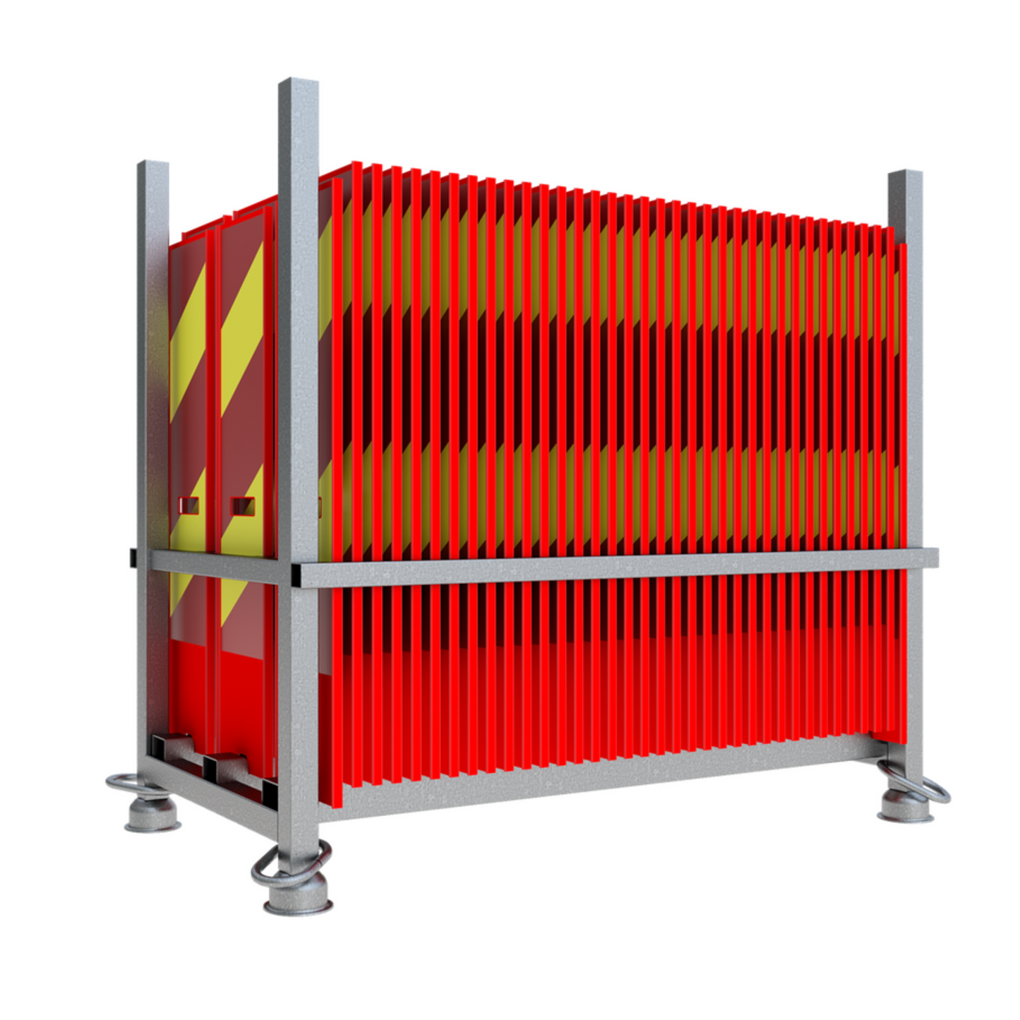 Lager- und Transportpalette für 108 Flachbaken