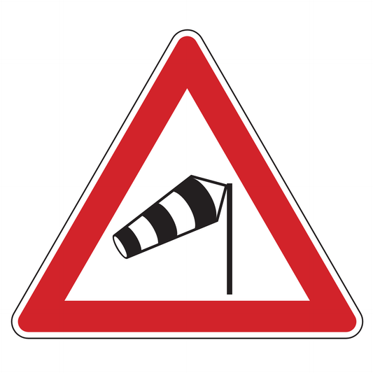 Verkehrszeichen „Seitenwind von rechts“ - VZ 117-10