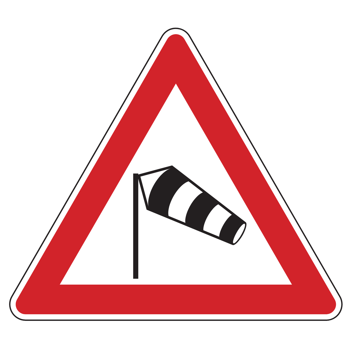 Verkehrszeichen „Seitenwind von links“ - VZ 117-20