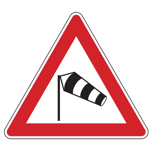 Verkehrszeichen „Seitenwind von links“ - VZ 117-20