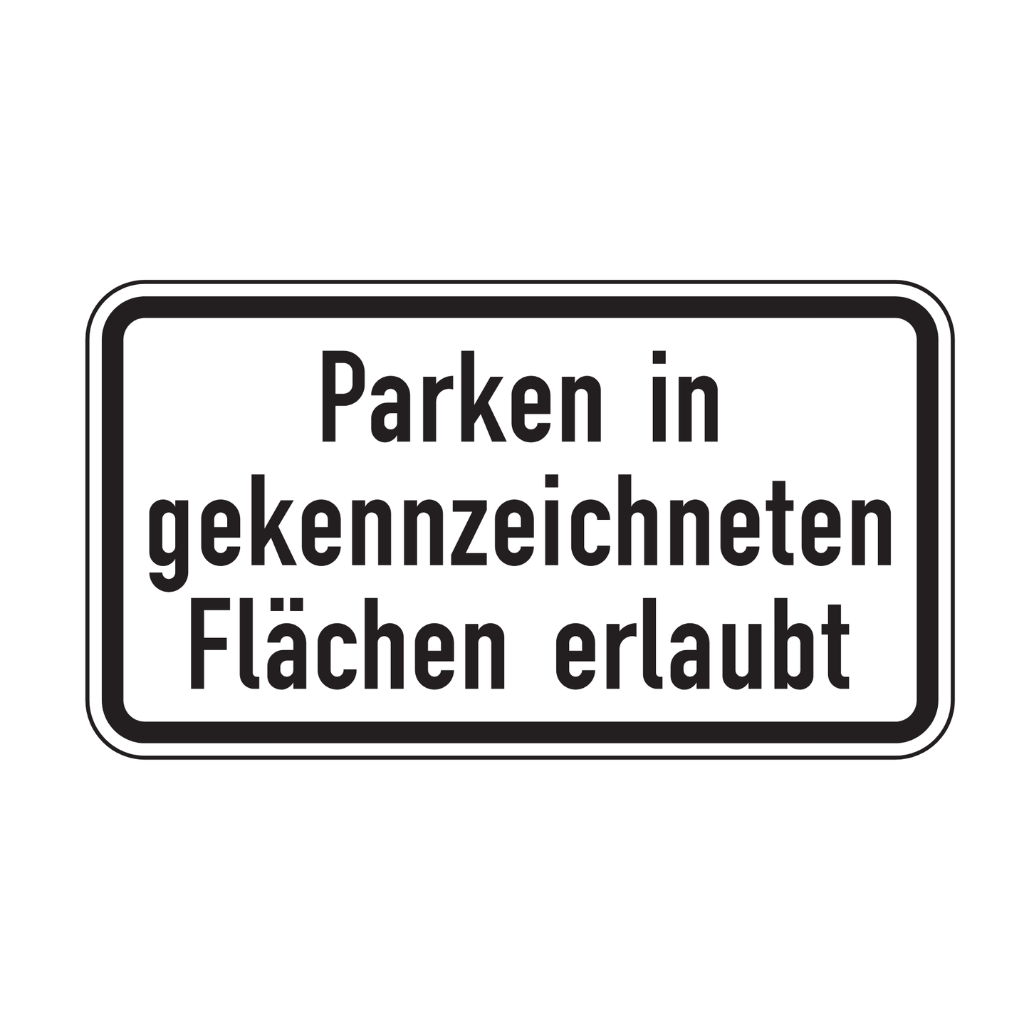 Verkehrszeichen "Parken in gekennzeichneten Flächen erlaubt" – VZ 1053-30