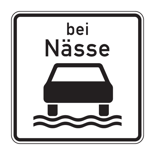 Verkehrszeichen "Bei Nässe" – VZ 1053-35