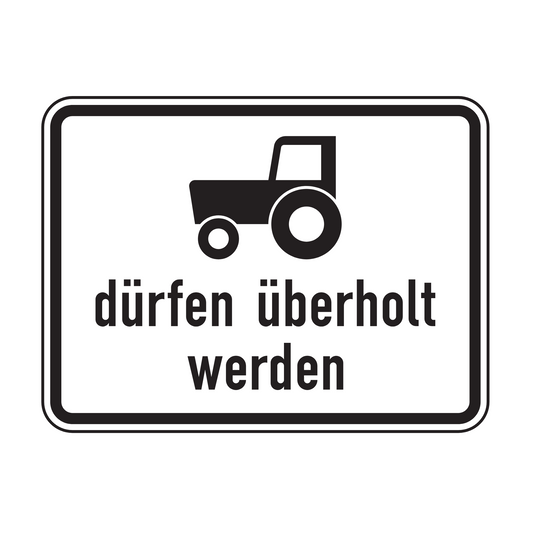 Verkehrszeichen "Kraftfahrzeuge und Züge, die nicht schneller als 25km/h fahren können oder dürfen, dürfen überholt werden" – VZ 1049-11