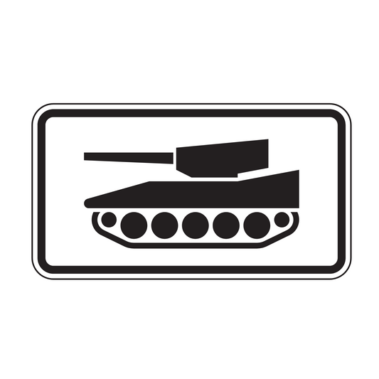 Verkehrszeichen "Nur militärische Kettenfahrzeuge" – VZ 1049-12