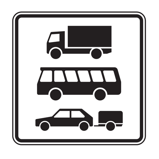 Verkehrszeichen "Nur Lkw, Kraftomnibus und Pkw mit Anhänger" – VZ 1049-13