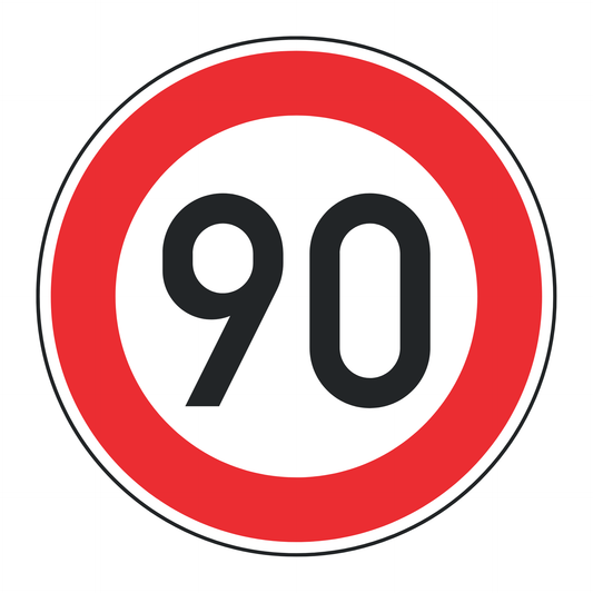 Verkehrszeichen "Zulässige Höchstgeschwindigkeit 90 km/h" - VZ 274-90