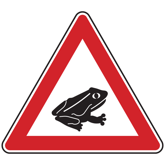 Verkehrszeichen "Amphibienwanderung, Aufstellung links" - VZ 101-24
