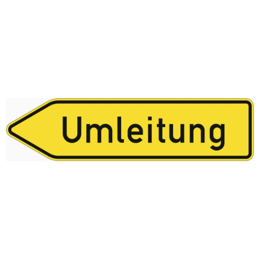 Verkehrszeichen "Umleitungswegweiser, linksweisend" - VZ 454-10