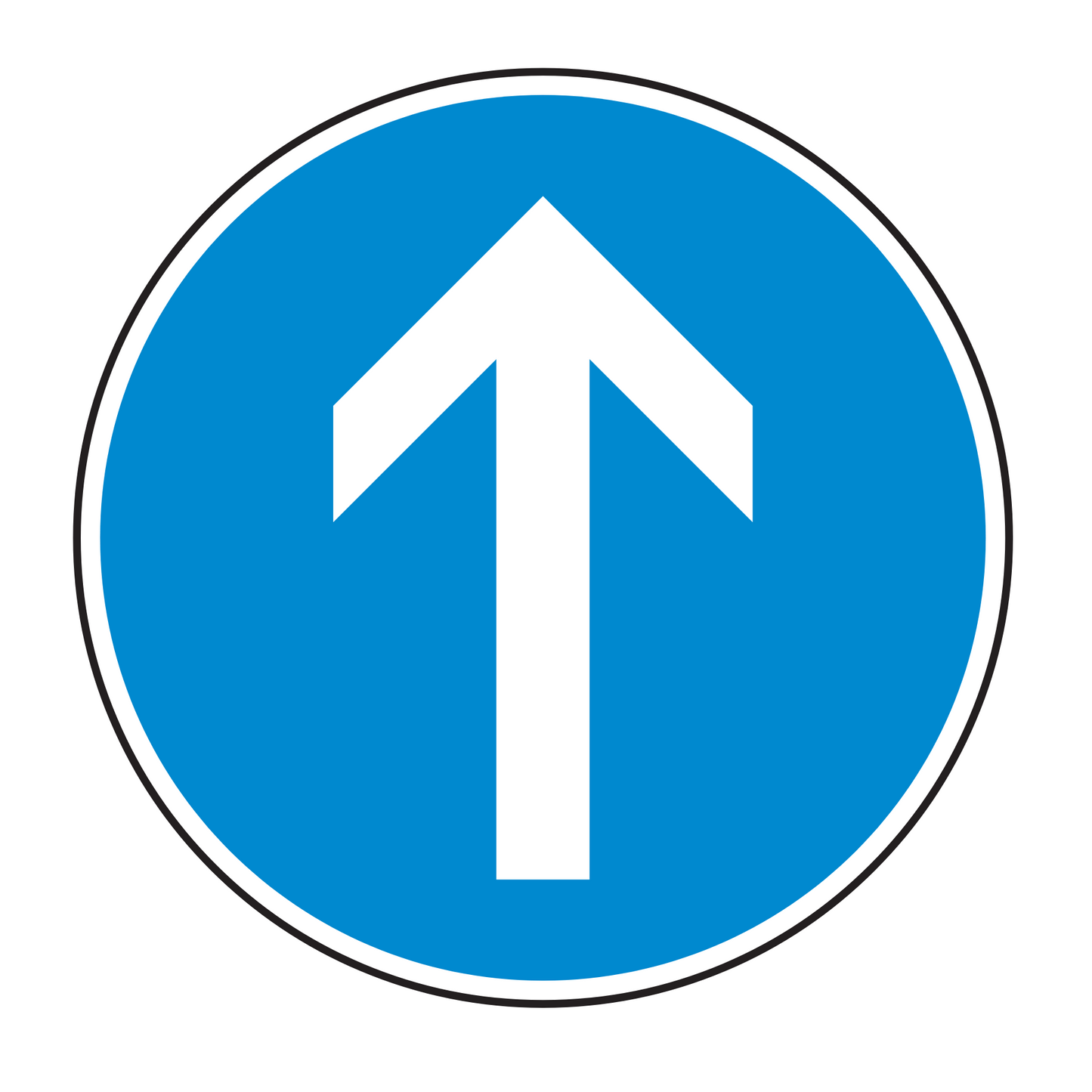 Verkehrszeichen "Vorgeschriebene Fahrtrichtung geradeaus" - VZ 209-30