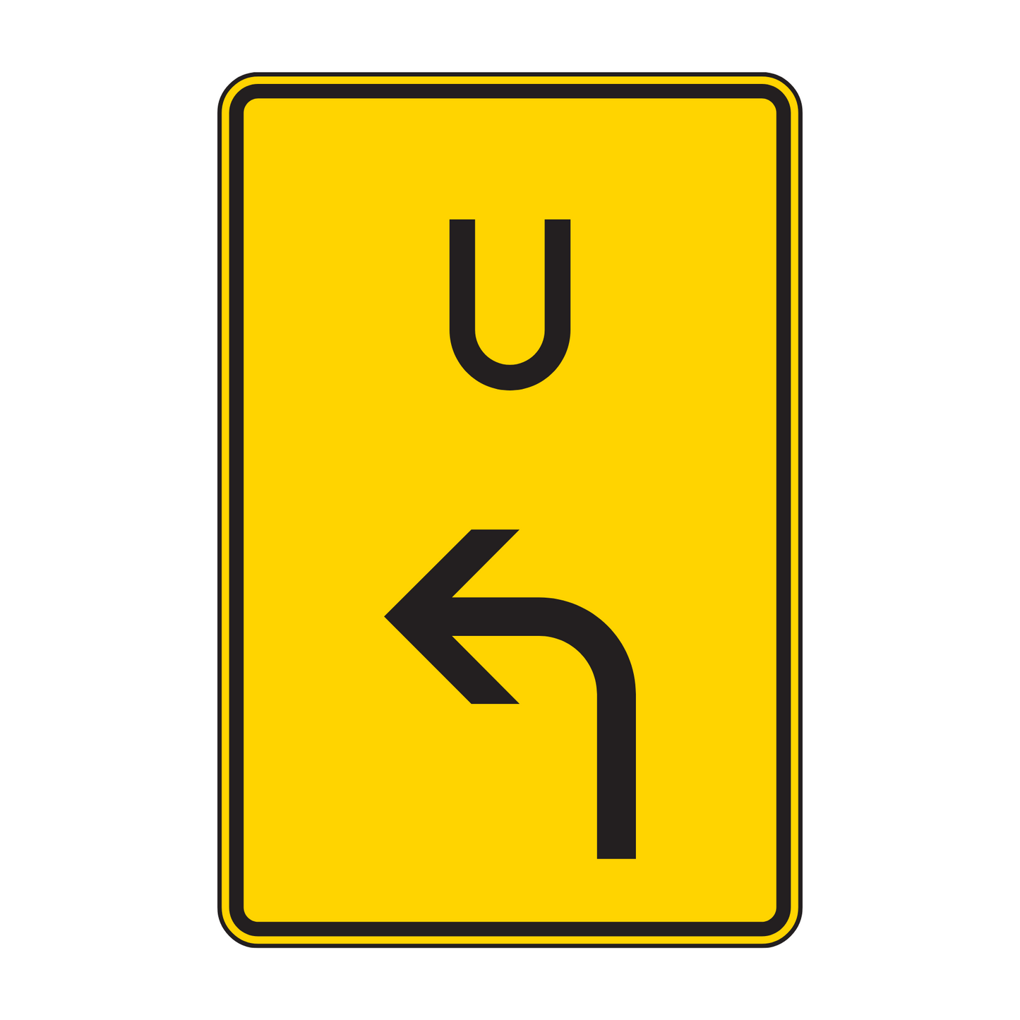 Verkehrszeichen "Ankündigung oder Fortsetzung der Umleitung, Vorankündigung links" - VZ 455.1-10