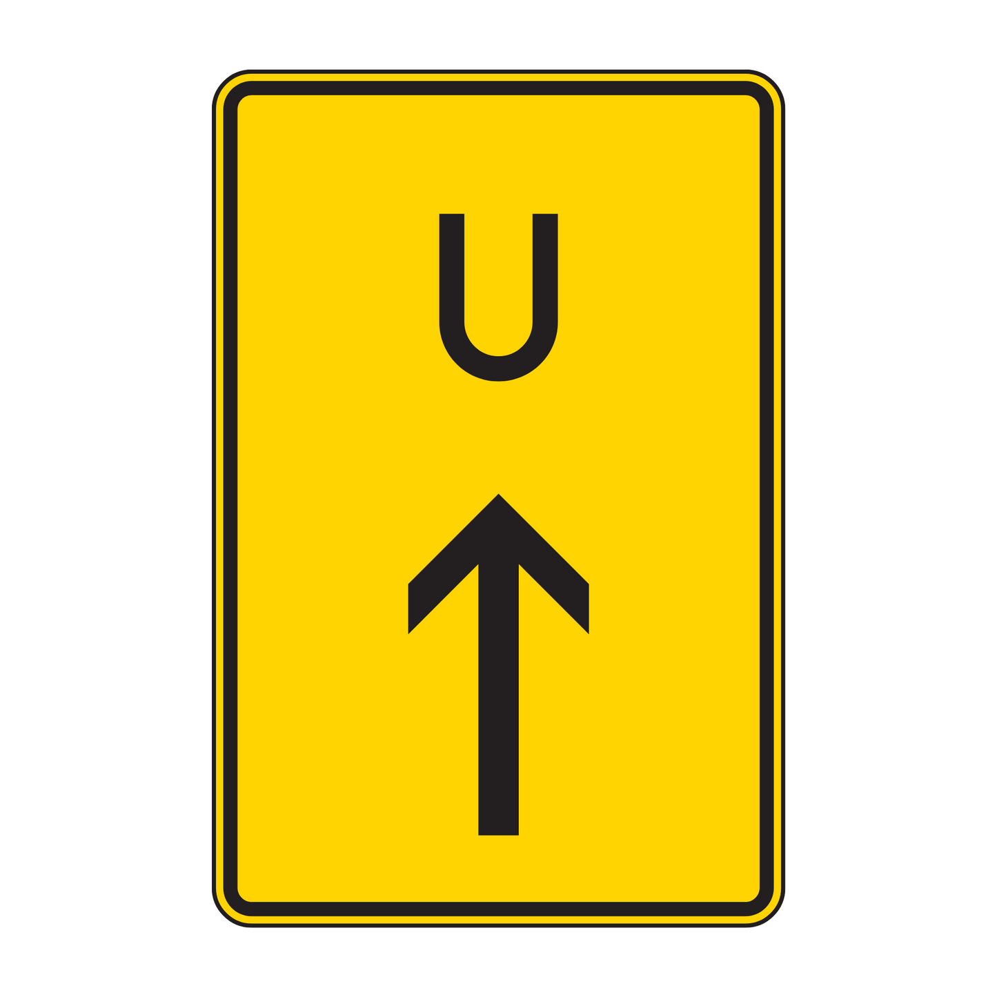 Verkehrszeichen „Ankündigung oder Fortsetzung der Umleitung, Vorankündigung geradeaus“ – VZ 455.1-30