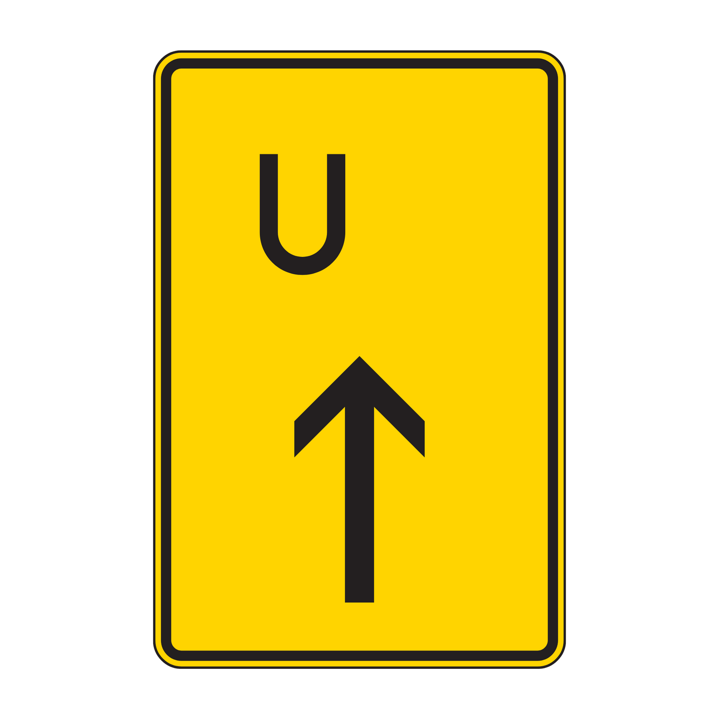 Verkehrszeichen „Ankündigung oder Fortsetzung der Umleitung, Vorankündigung geradeaus“ – VZ 455.1-30L